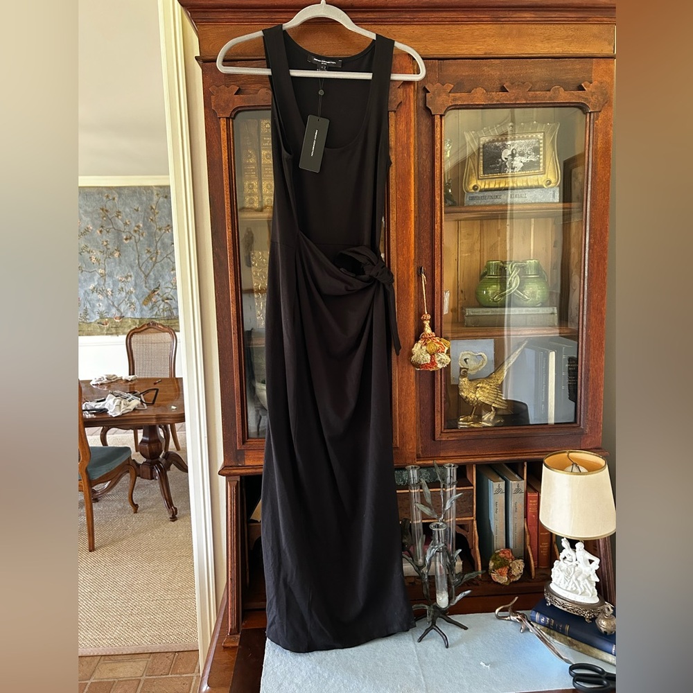 French Connection Black Sleeveless Jena Knot-Waist Maxi Dress NWT S